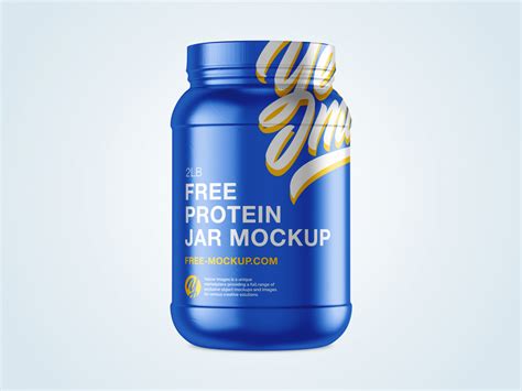 Download 8.8oz Protein Jar w/ Shrink Sleeve Mockup